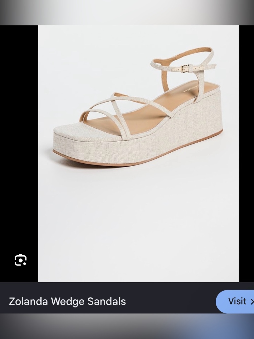 Reformation Zolanda Linen Platform Wedge Sandals - Natural